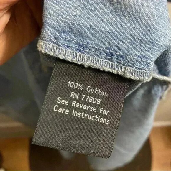 J. Peterman women's Belted Chambray soft Denim Shirt Dress 20 Cotton blue - Picture 5 of 6